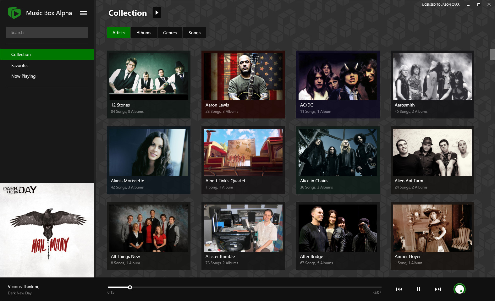 Music Box Alpha music player and collection manager application for Windows